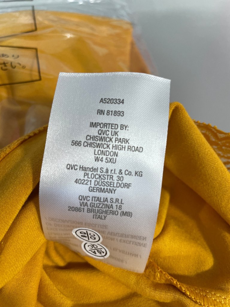 Denim And Co Essentials Turtleneck Size Xs Jersey Top With Lace Hem Yellow New — image 8 of 8